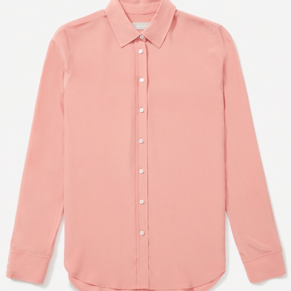 Everlane Silk Shirt, size 4, pink